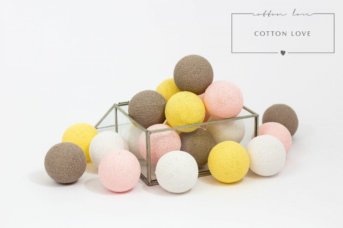 Cotton shining LED balls Cotton Balls cukrová cotton wool banaby.eu